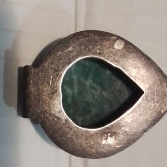 Cabochon Eilat Stone Mexico Silver Pendent Vintage Ps1 - Picture 2 of 4